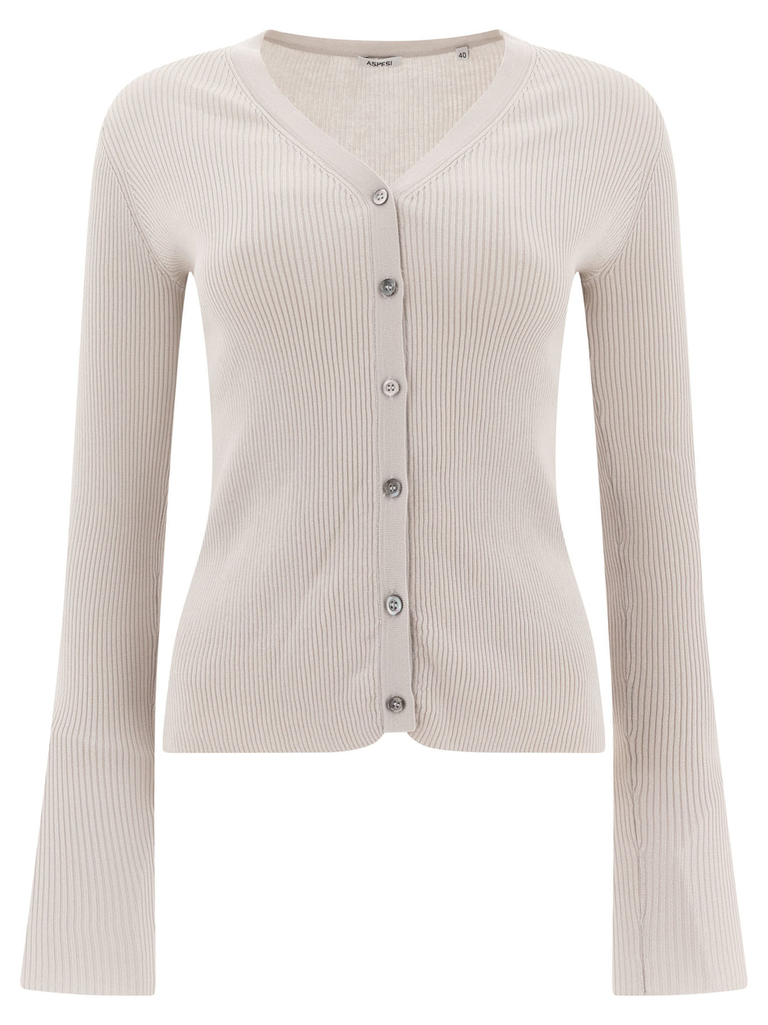 Cardigan In Cotone Con Scollo A V Knitwear White