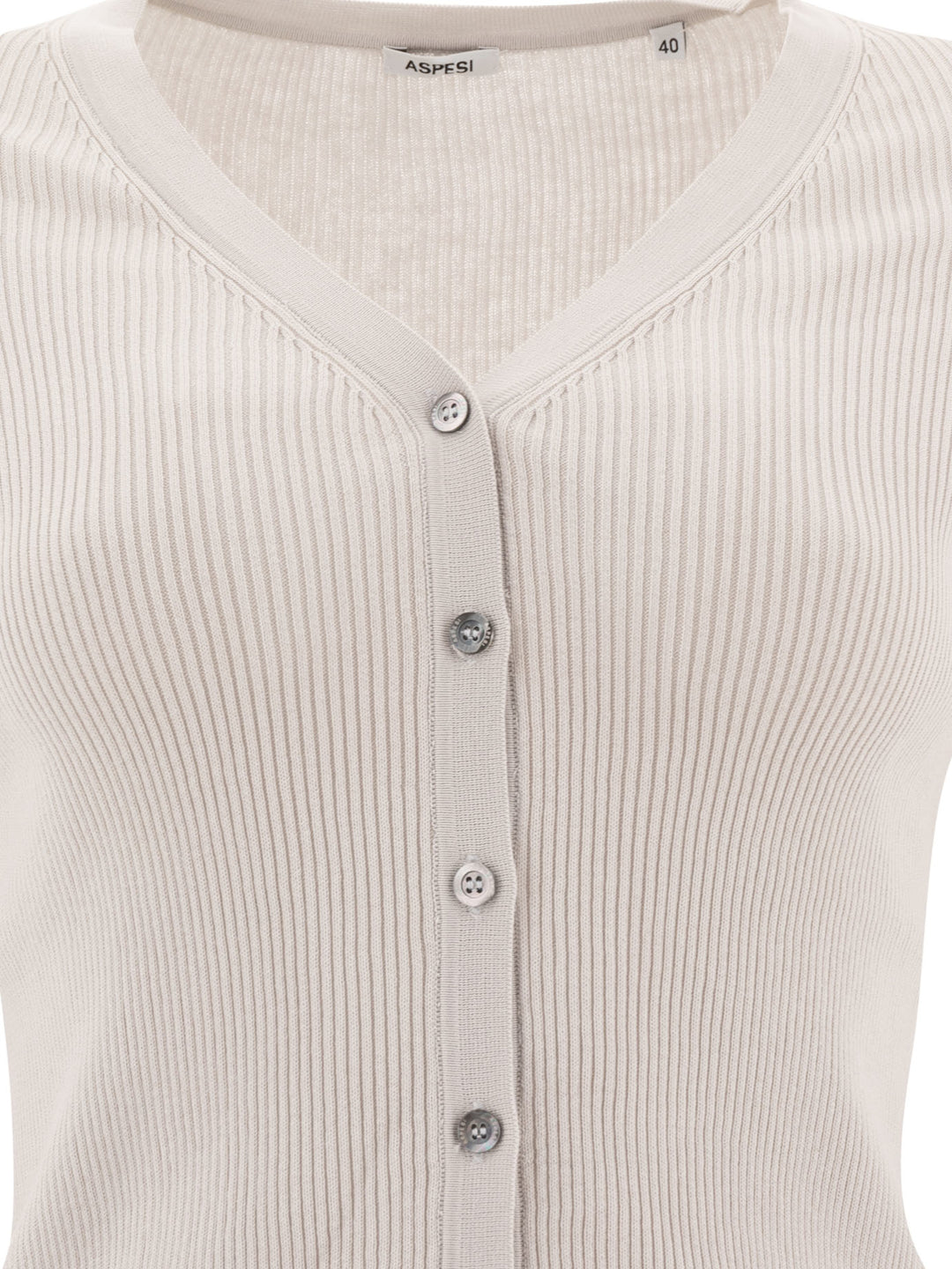 Cardigan In Cotone Con Scollo A V Knitwear White