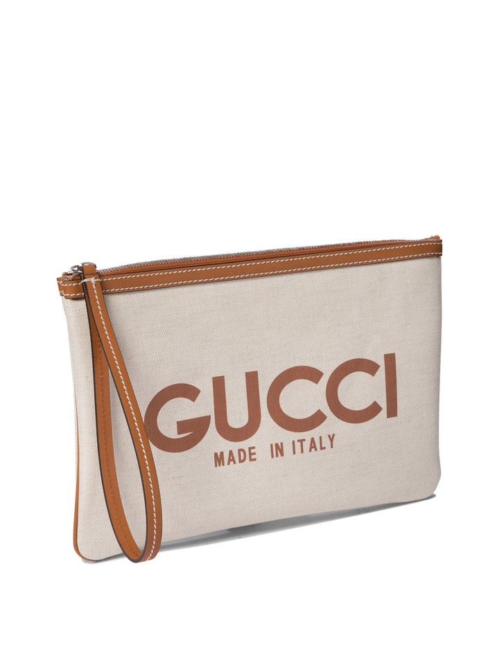 Clutch Con Stampa Gucci Clutches Beige