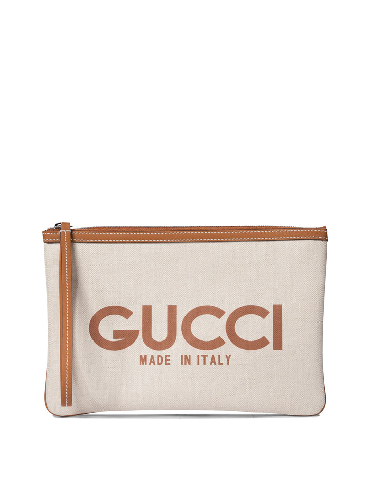 Clutch Con Stampa Gucci Clutches Beige