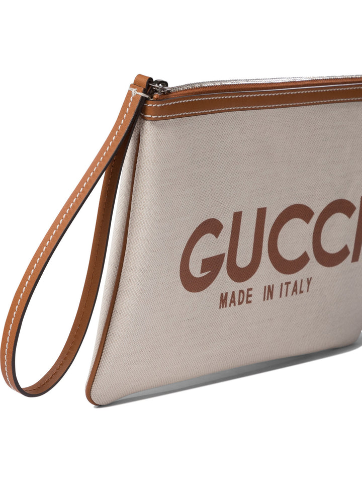 Clutch Con Stampa Gucci Clutches Beige