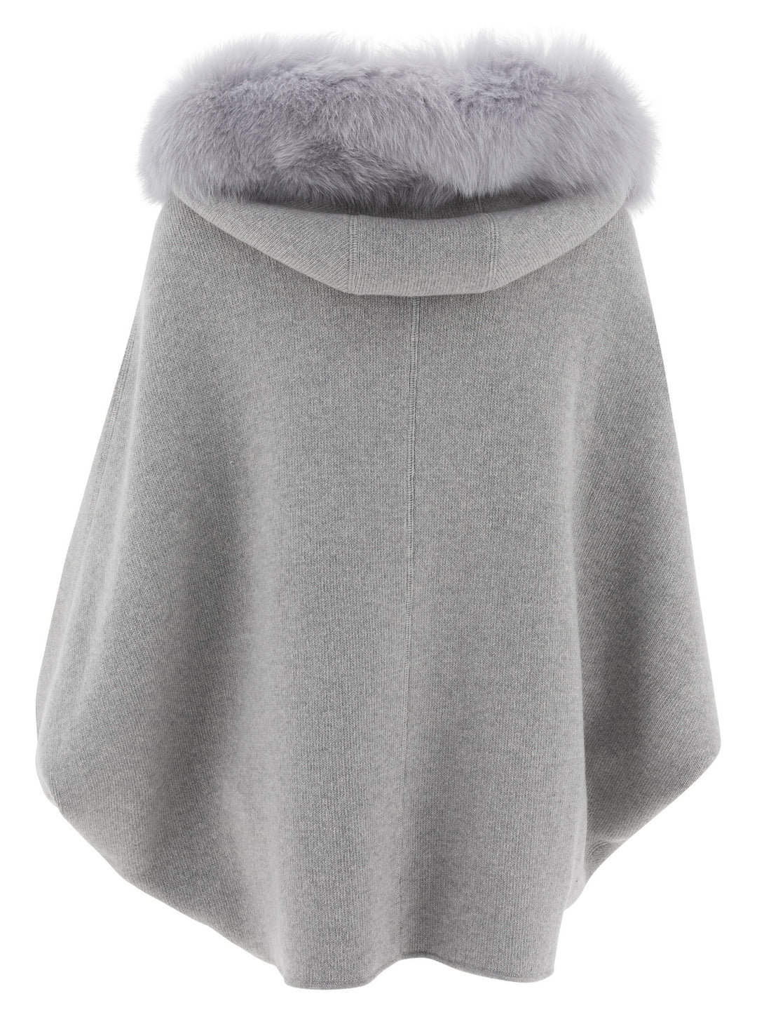 Wool And Cashmere Poncho Coats Grey