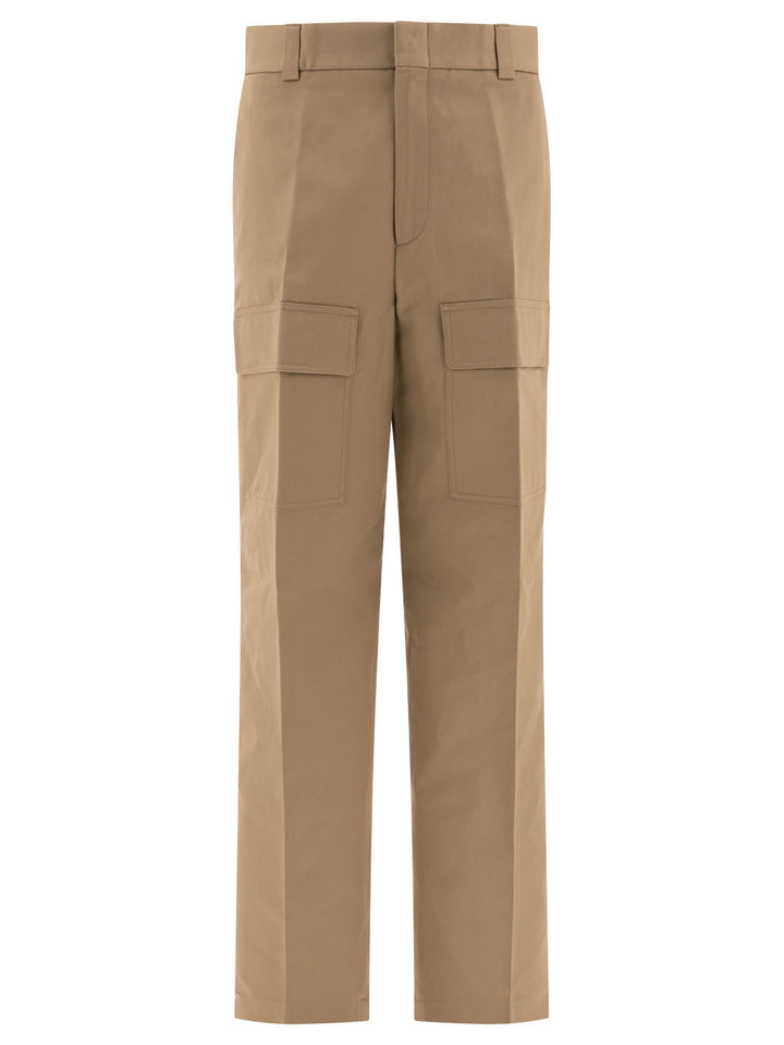 Pantalone Cargo A Gamba Larga Trousers Beige