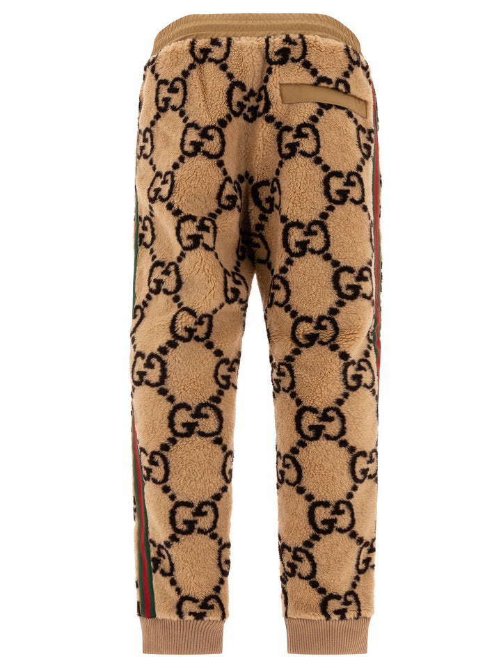 Gg Jacquard Trousers Brown