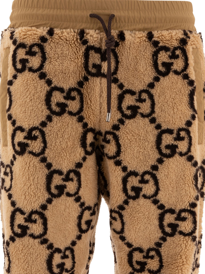 Gg Jacquard Trousers Brown