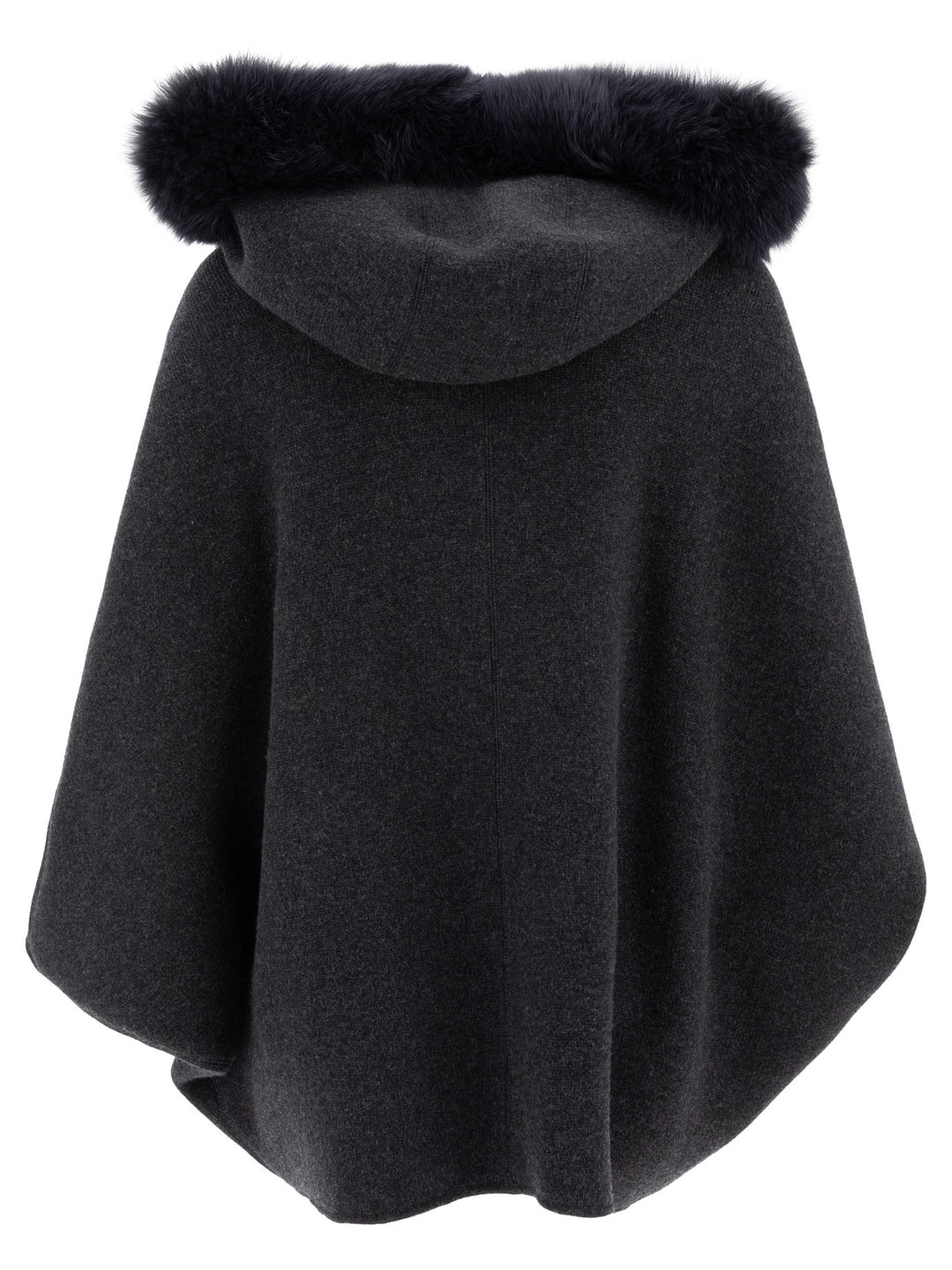 Wool And Cashmere Poncho Coats Grey