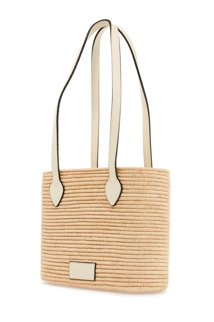 Large Vanilla Raffia Basket Bag With Leather Finishes