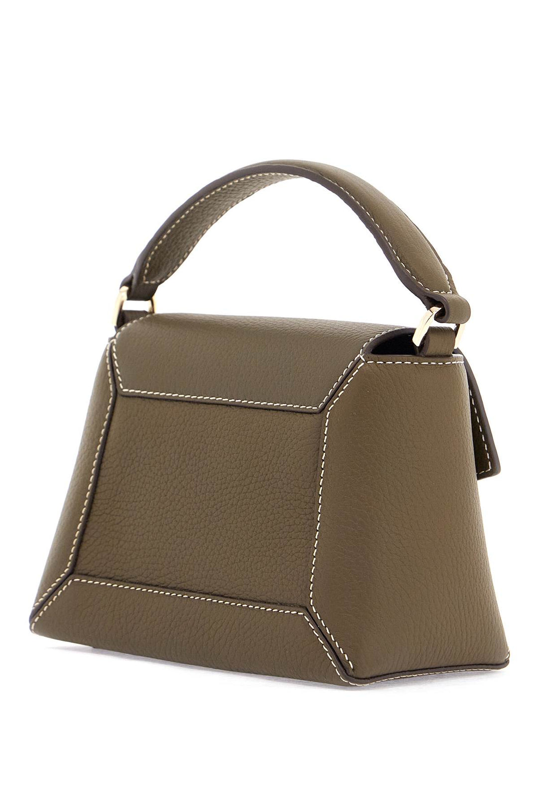 Khaki Calfskin Mosaic Nano Bag With Adjustable Strap