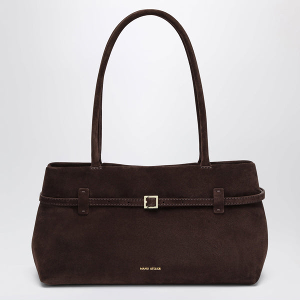 Le Cambon East West Bag In Dark Brown Suede