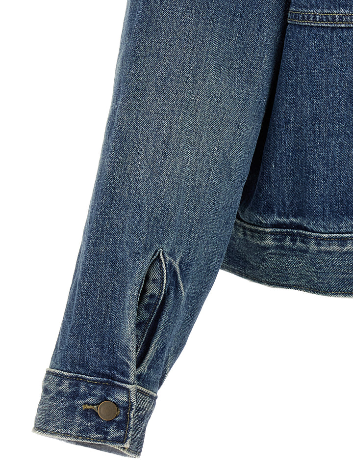 Fear Of God Essential Denim Trucker Puffer Jackets - Blue | 9f059b874811c441df5ae0bfd57db3a977d1ac62