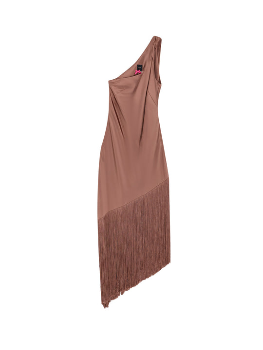 Kiwi Satin Dress With Fringe
