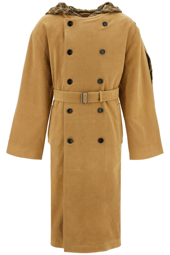 In Pelle\N\Nlong Trench Coat With Hood