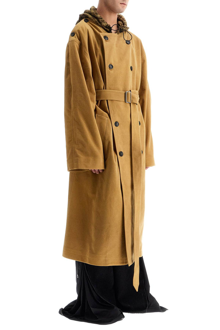 In Pelle\N\Nlong Trench Coat With Hood