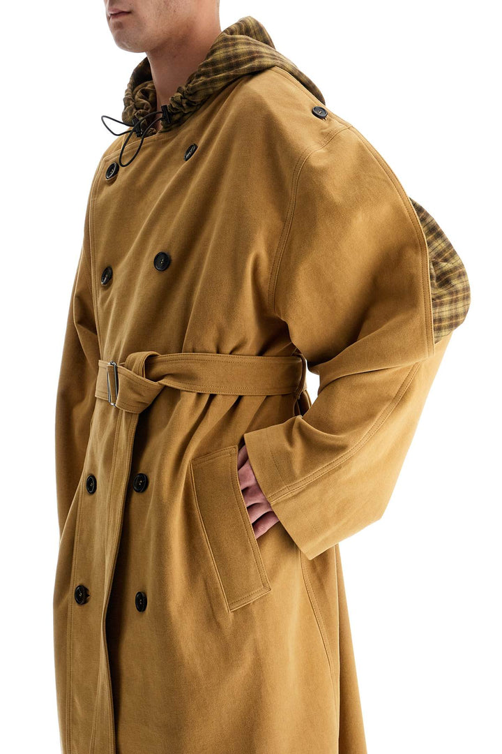 In Pelle\N\Nlong Trench Coat With Hood