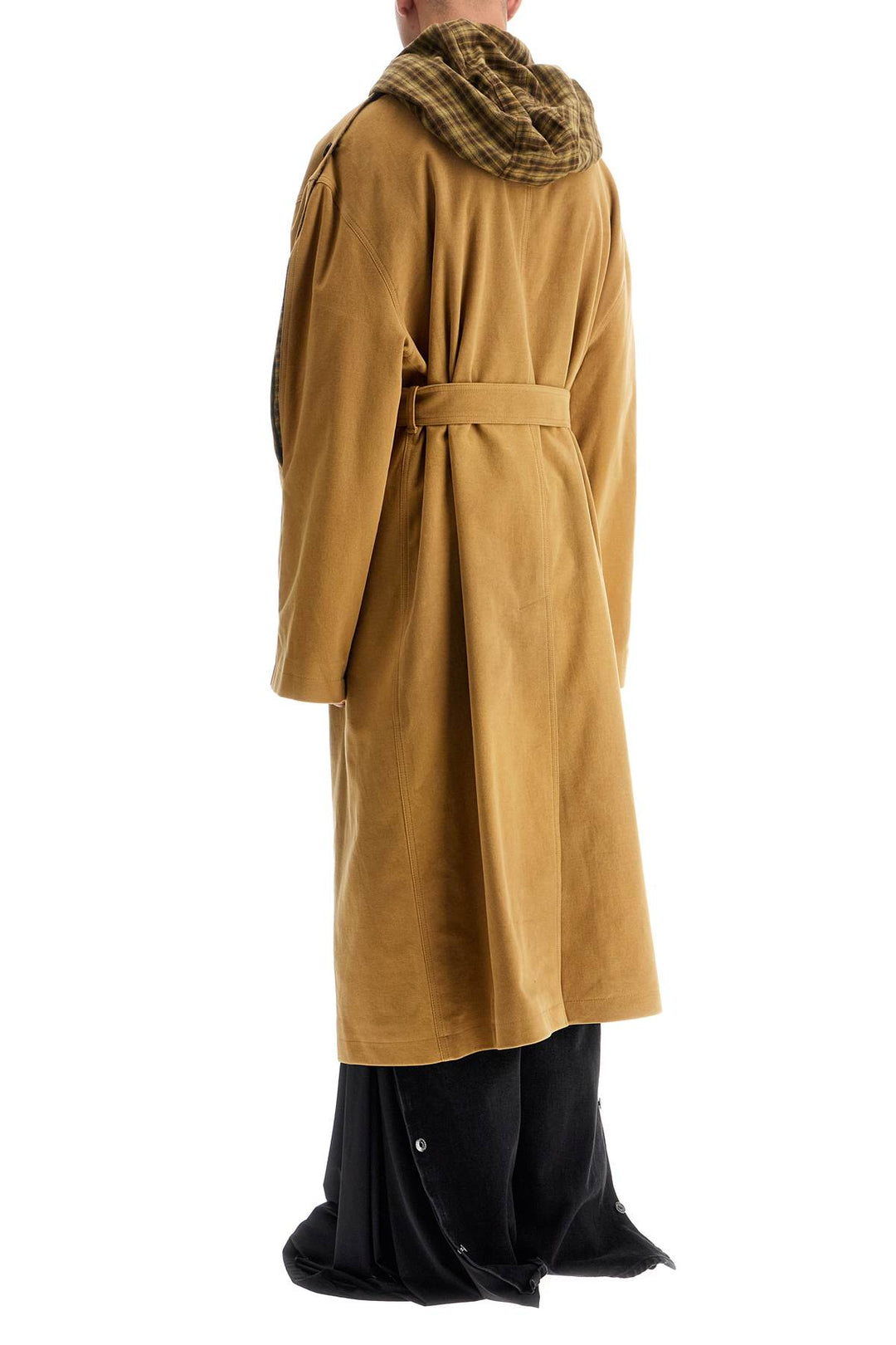 In Pelle\N\Nlong Trench Coat With Hood