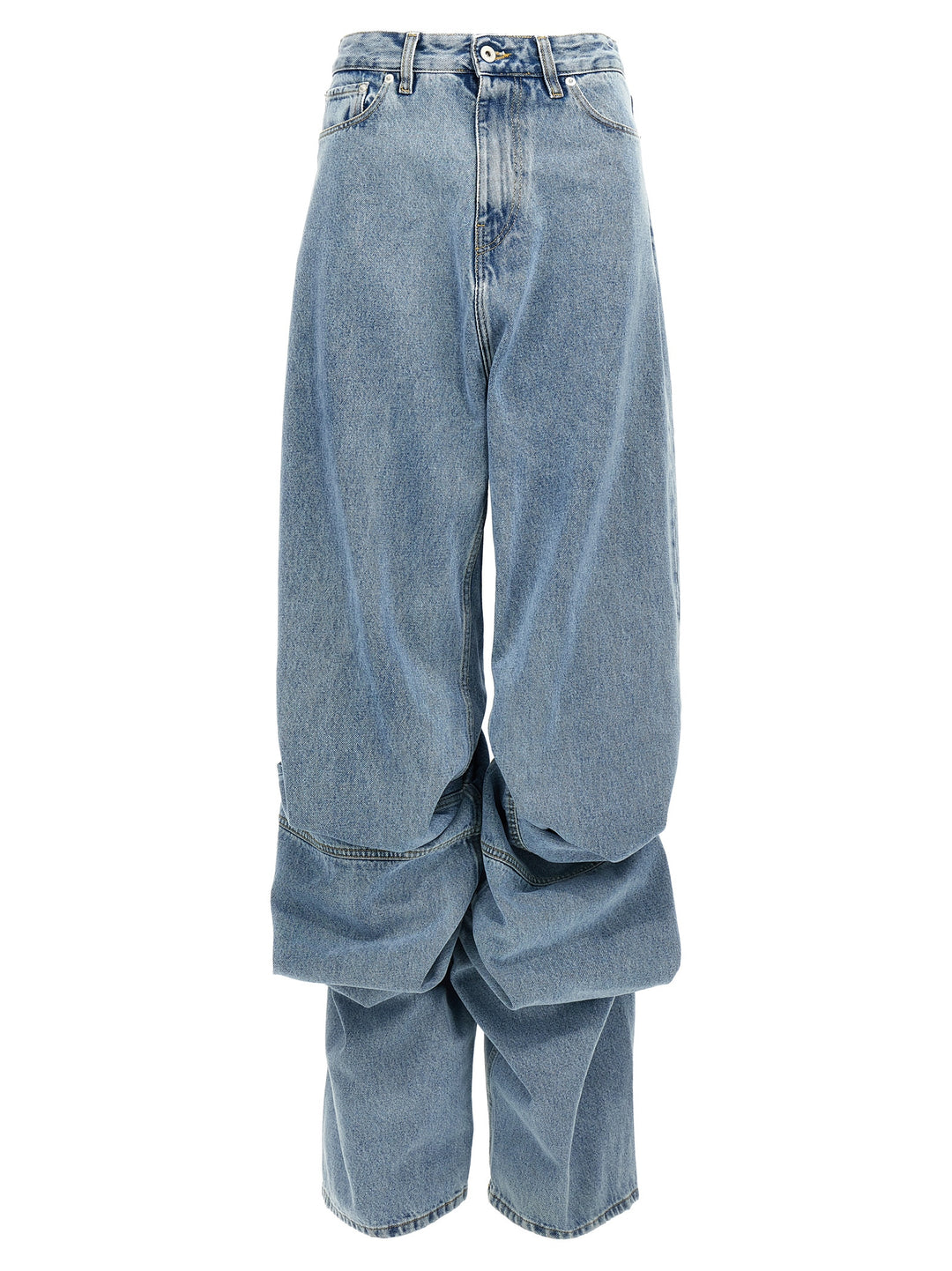 Evergreen Draped Cuff Jeans Blue