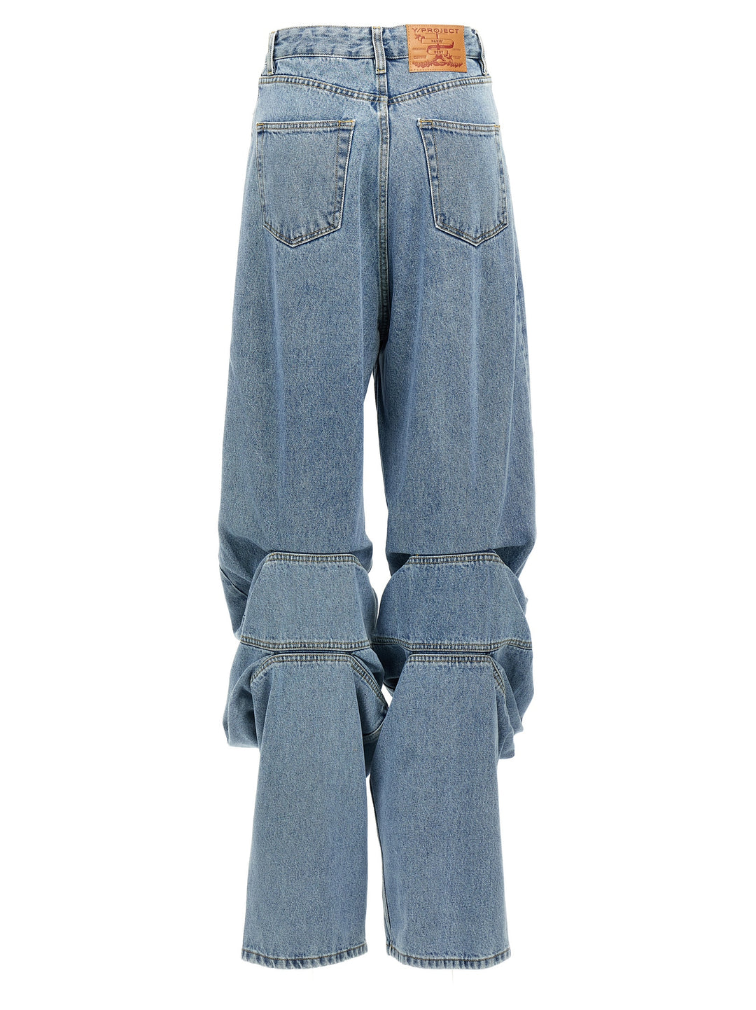 Evergreen Draped Cuff Jeans Blue