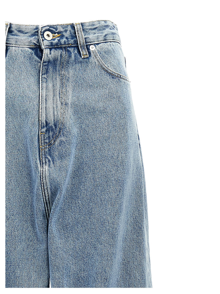 Evergreen Draped Cuff Jeans Blue