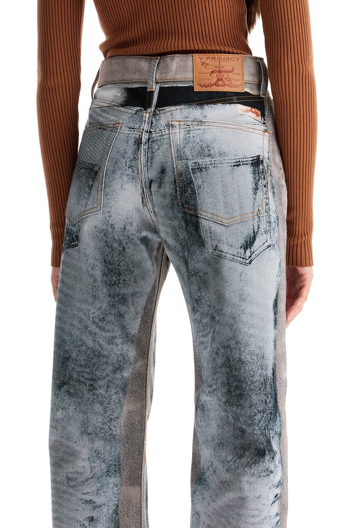 Jeans Con Stampa Trompe L'oeil