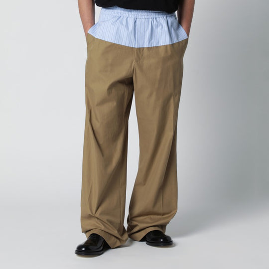Trousers With Contrasting Waistband