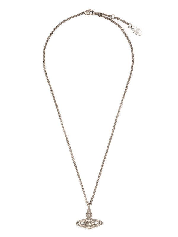 Orb-Pendant Crystal-Embellished Necklace