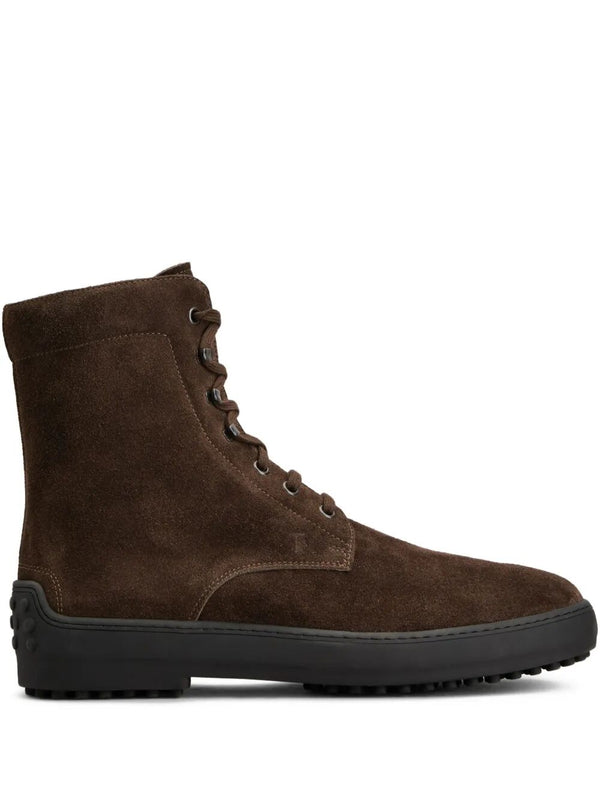 Suede Gommino Combat Boots