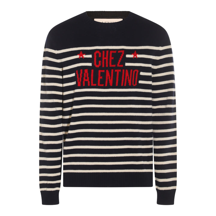 Valentino Sweaters - NAVY-WHITE | 316464bde1b1097a466d367576554cd5b5257172