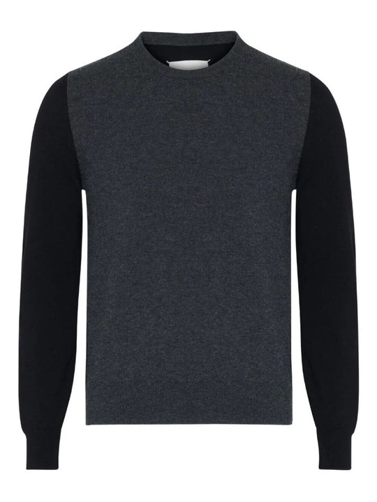 Two-Tone Wool Pullover With Elbow Patches