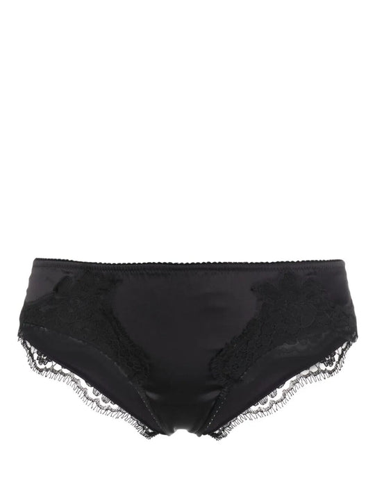 Satin Briefs With Lace Detailing