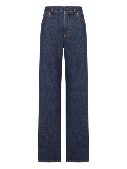 High-Waisted And Straight Leg Five-Pocket Jeans