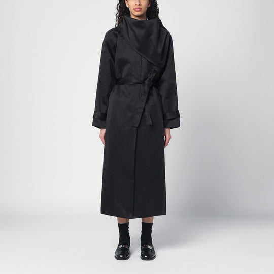 Black Cotton-Blend Kelly Trench Coat