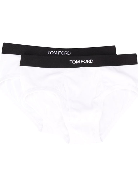 Set Of 2 Logo-Waistband Cotton Briefs