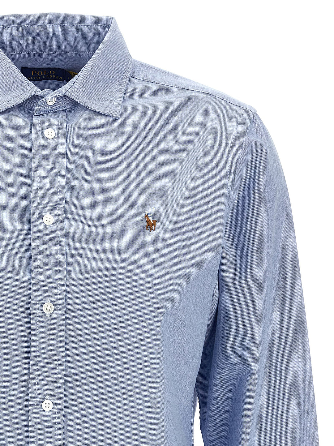 Logo Embroidery Shirt Shirt, Blouse Light Blue