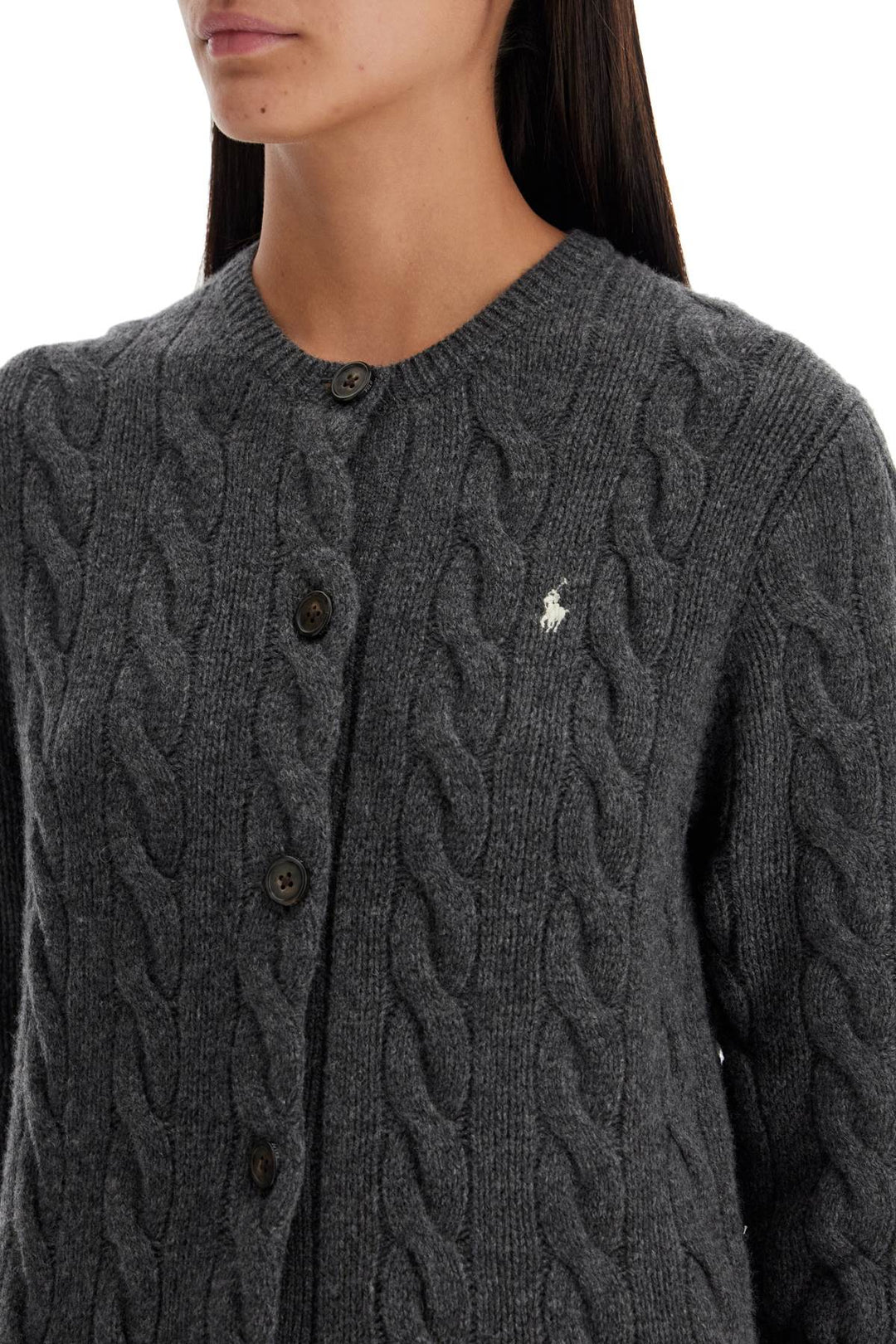 Round Neck Wool And Cashmere Cardigan