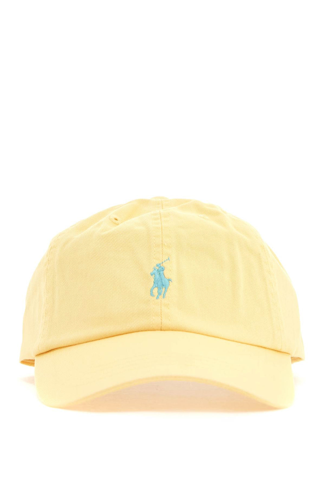 Curved Brim Cotton Hat Yellow With Embroidered Logo