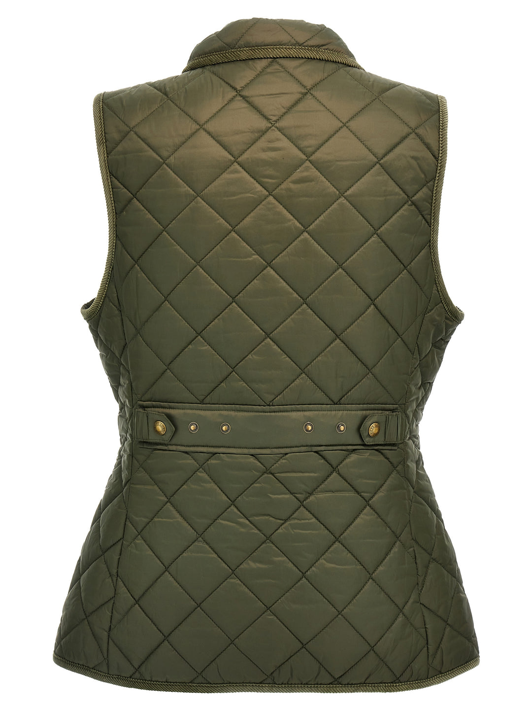 Logo Embroidery Quilted Vest Gilet Green