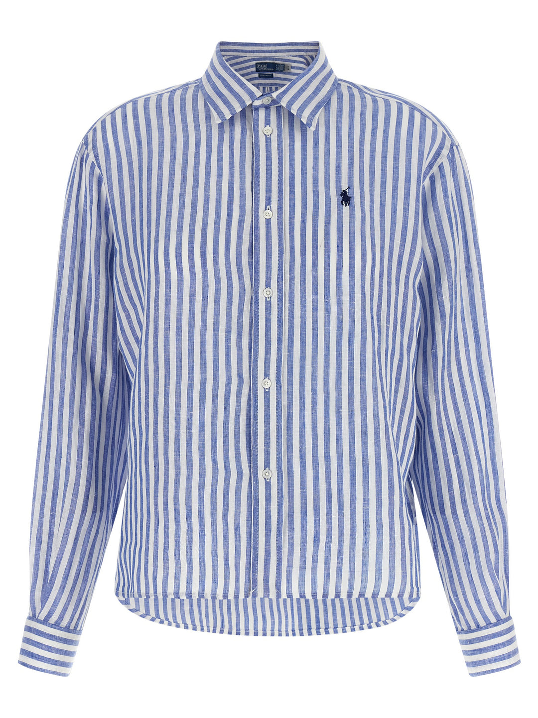 Polo Ralph Lauren Striped Linen Shirt Shirt and Blouse - Light Blue | 46796161b74fce1b5f434b326e675f24cce693f5