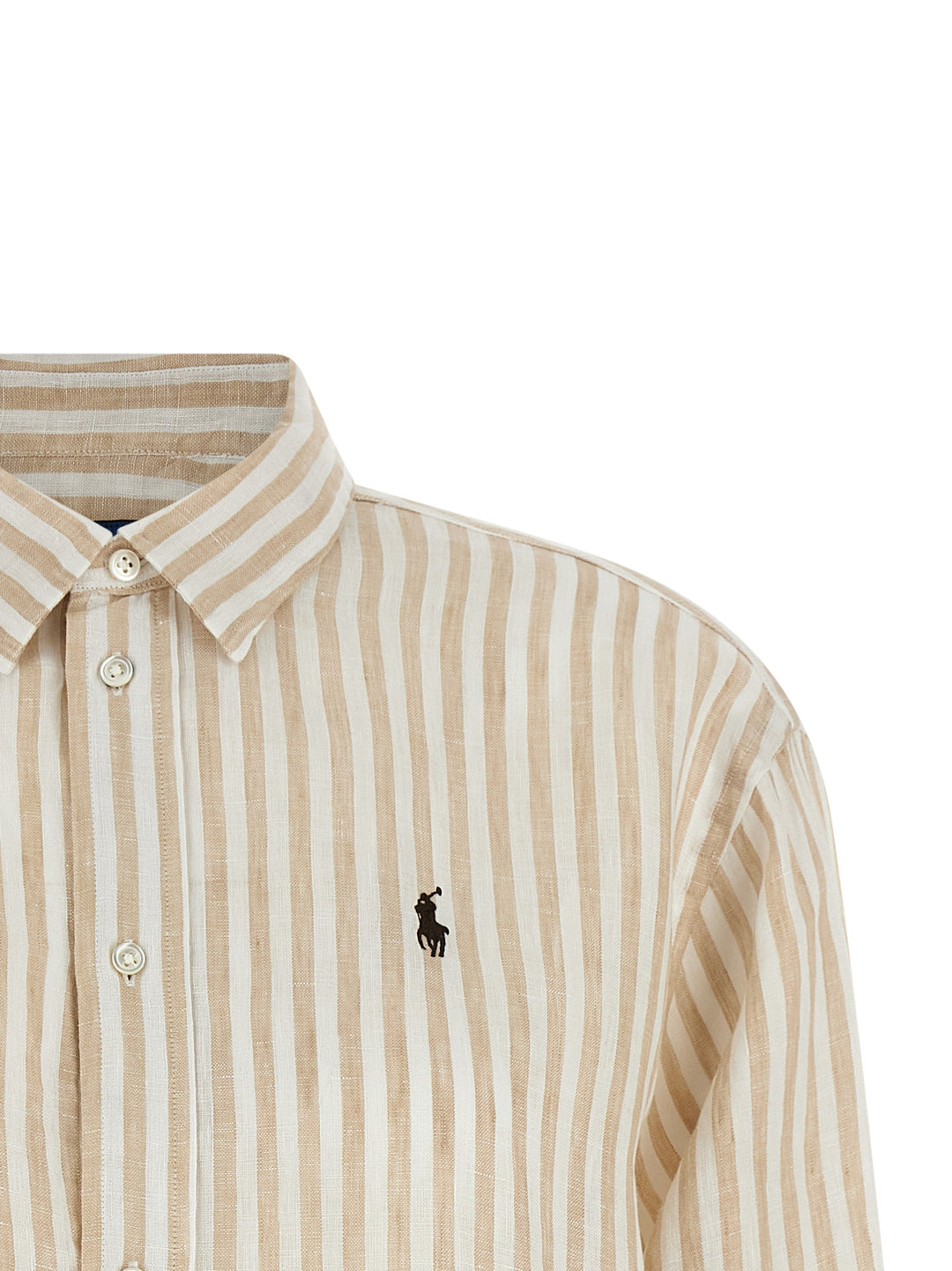 Polo Ralph Lauren Striped Linen Shirt Shirt and Blouse - Beige | 6b80dd94f219edf5e6099d42ba8a5f179128b81e