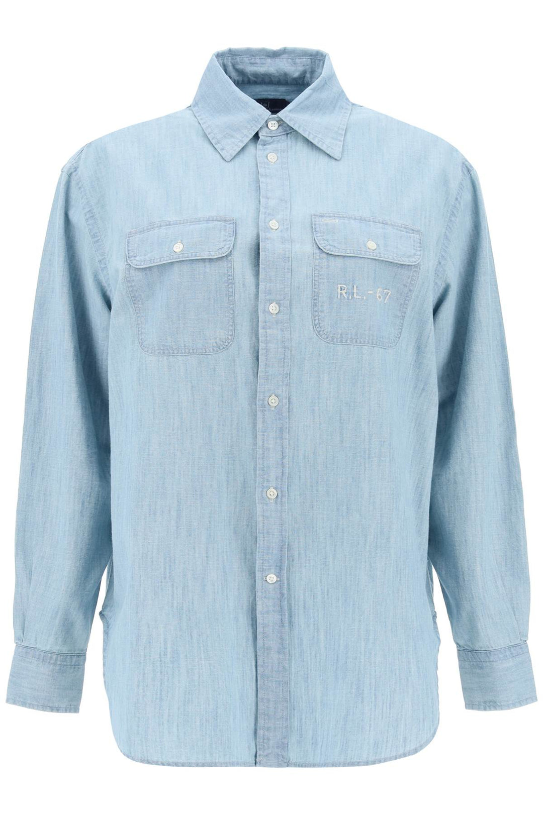 Camicia In Chambray Ricamata