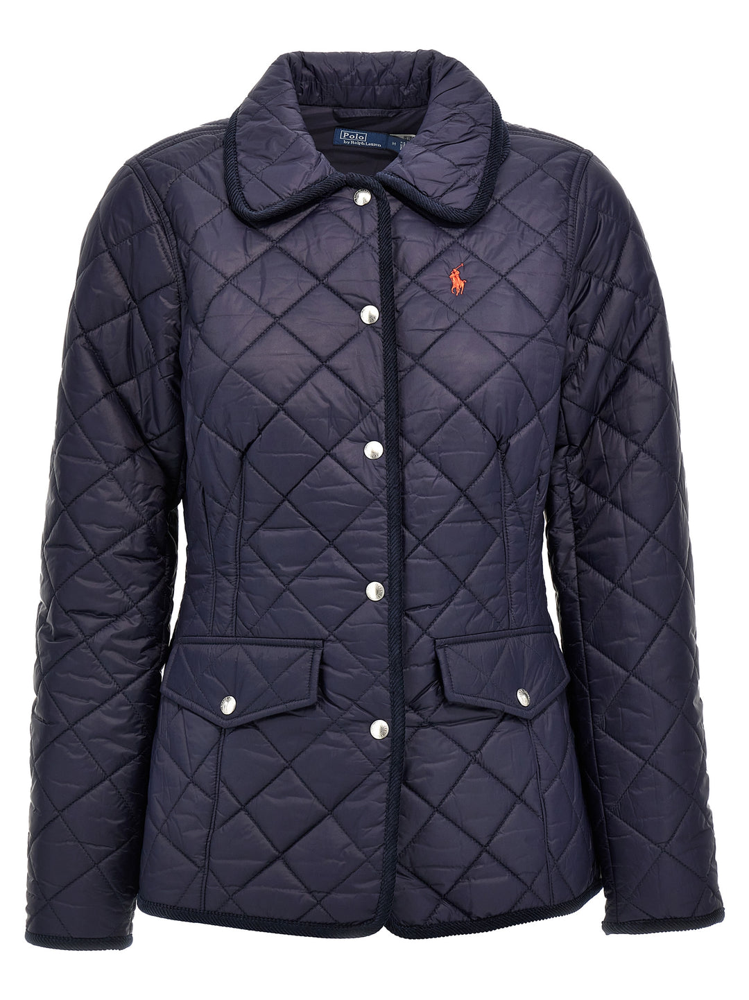 Quilted Jacket With Logo Embroidery Casual Jackets, Parka Blue