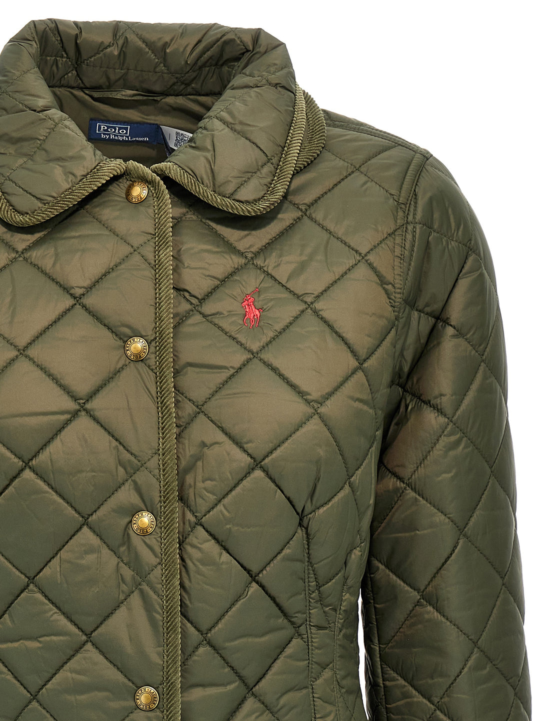 Quilted Jacket With Logo Embroidery Casual Jackets, Parka Green