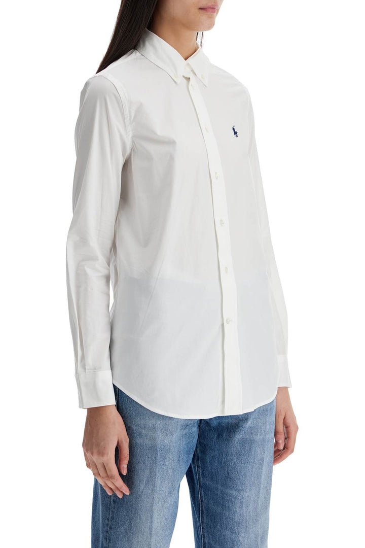 White Slim Fit Cotton Shirt For Women With Long Sleeves