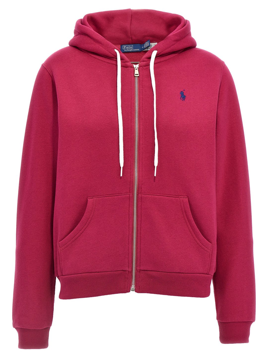 Logo Embroidery Hoodie Sweatshirt Fuchsia