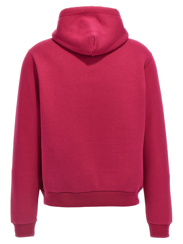 Logo Embroidery Hoodie Sweatshirt Fuchsia