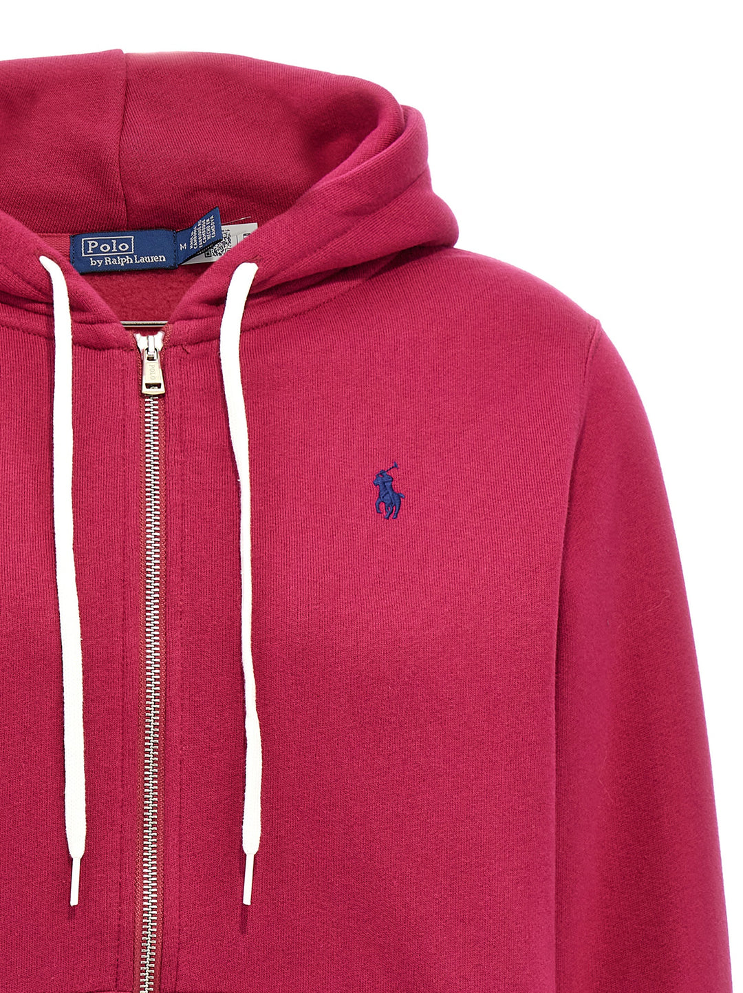 Logo Embroidery Hoodie Sweatshirt Fuchsia