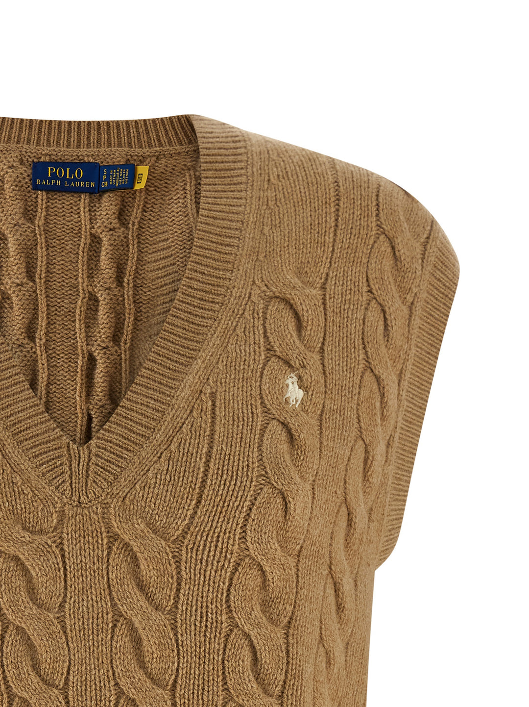 Polo Ralph Lauren Braided Vest Gilet - Beige | 968a76210ce4e09ee4dad79d2996fcb73e263bc5