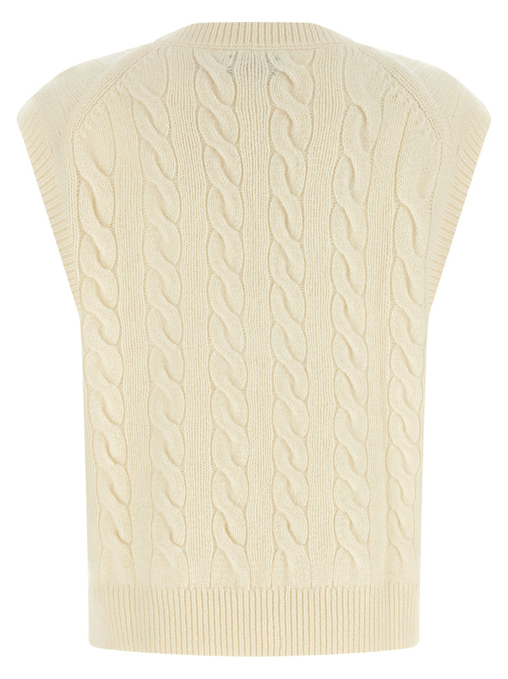 Polo Ralph Lauren Braided Vest Gilet - White | 855263c6f5fd0649e3d3adda623f4a0037ecc3fa