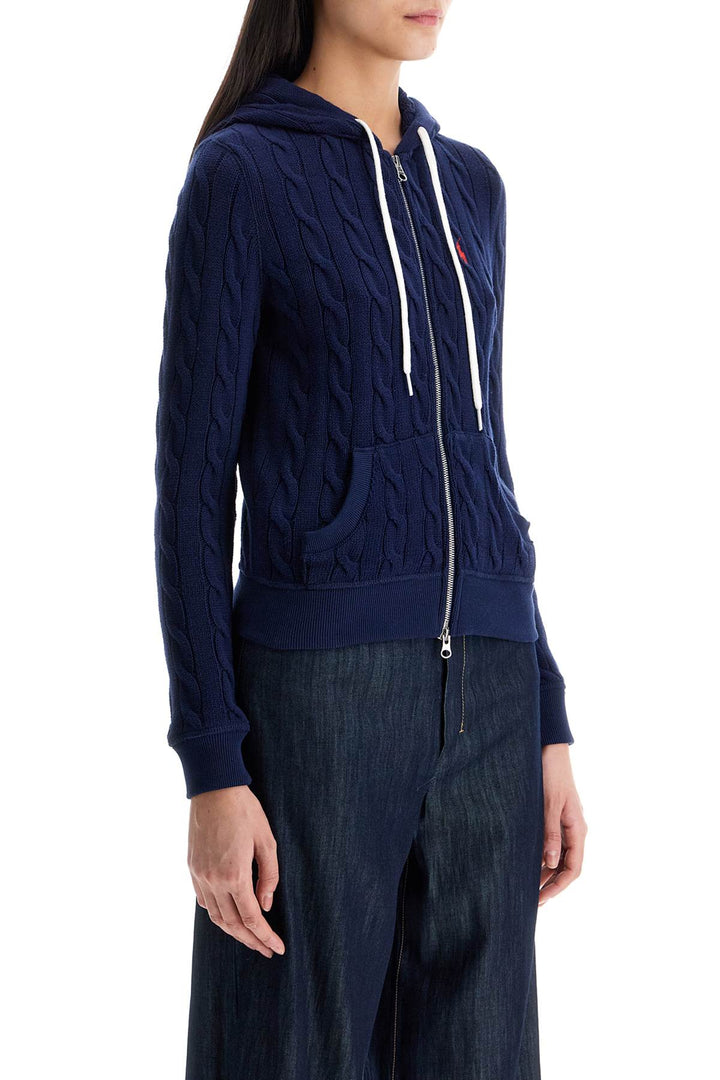 Navy Blue Slim Fit Zip Hoodie Cardigan