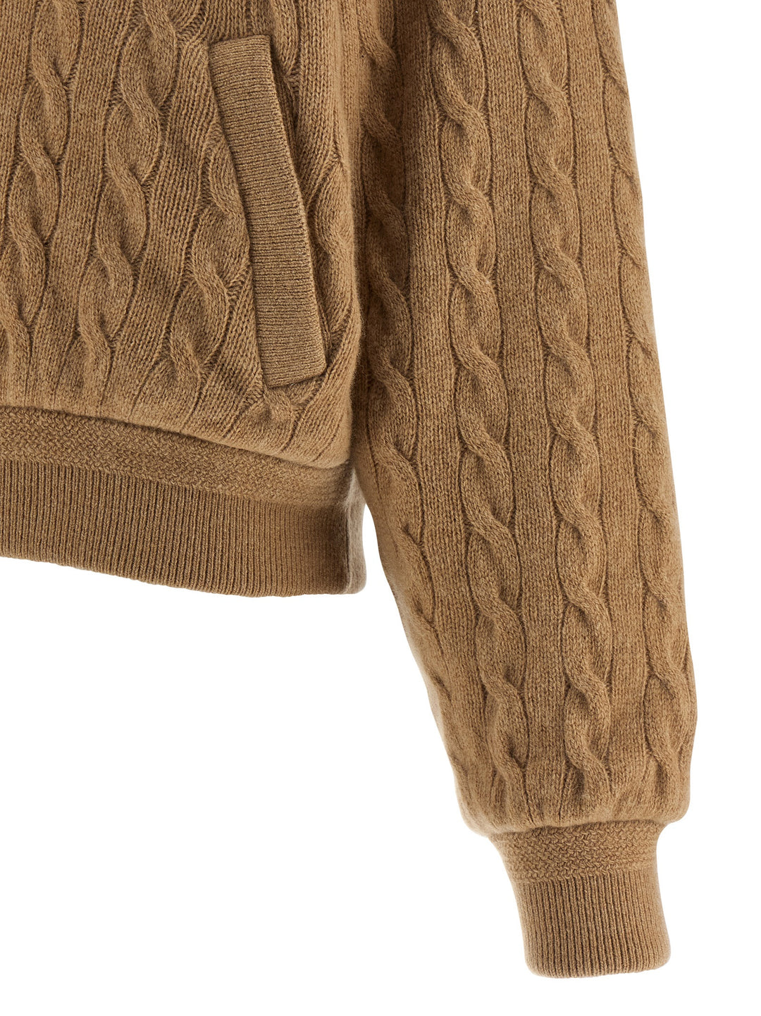 Polo Ralph Lauren Braided Bomber Jacket Puffer Jackets - Beige | 07879febc247a5cb6afda6e16e5a856b2f9b3313