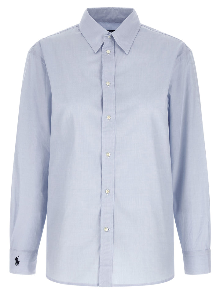 Polo Ralph Lauren Embroidered Cuffs Shirt Shirt and Blouse - Light Blue | 9605d52111b2bf66c31c8c65da6a6c57b4d76f15